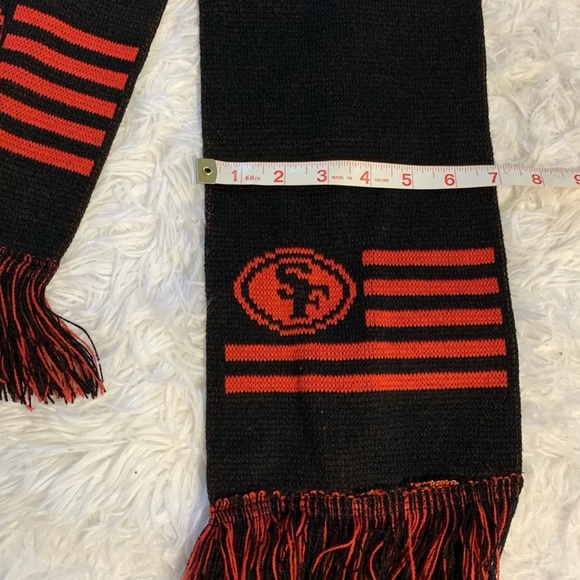 Last One! 49ers faithful black red knit scarf - Picture 5 of 6